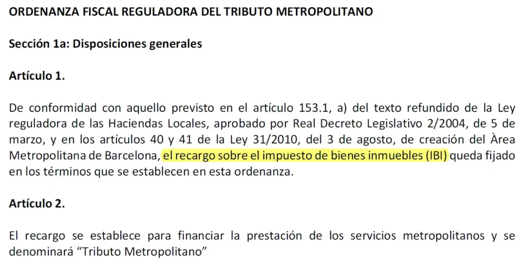 Tributo Metropolitano Barcelona: ¿Qué implica el bloqueo del recargo sobre el IBI?